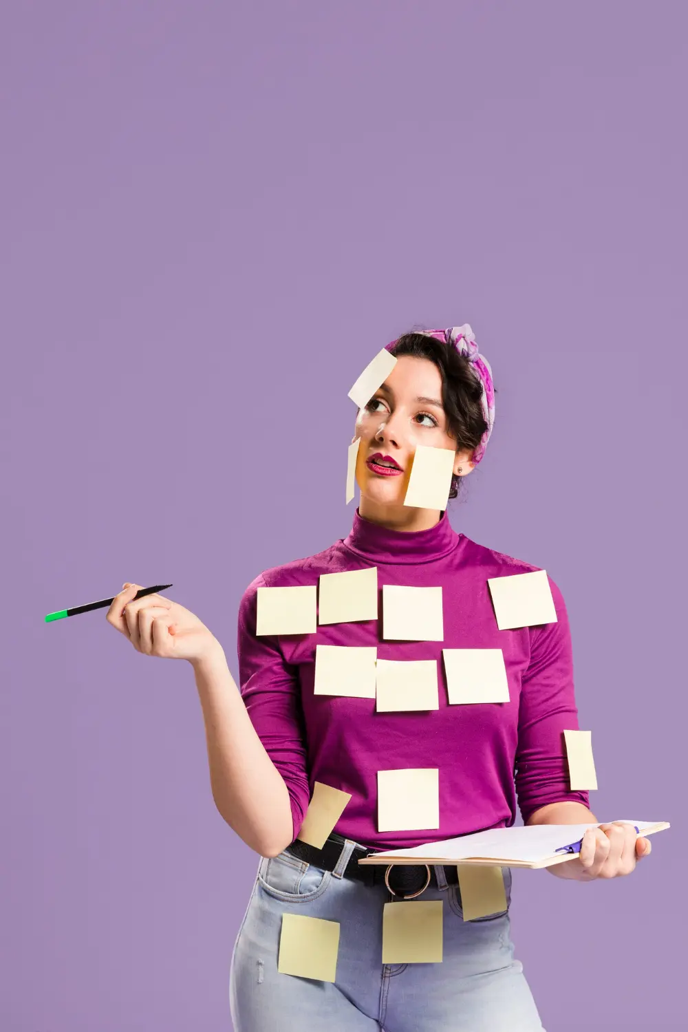 Person organizing project ideas with sticky notes
