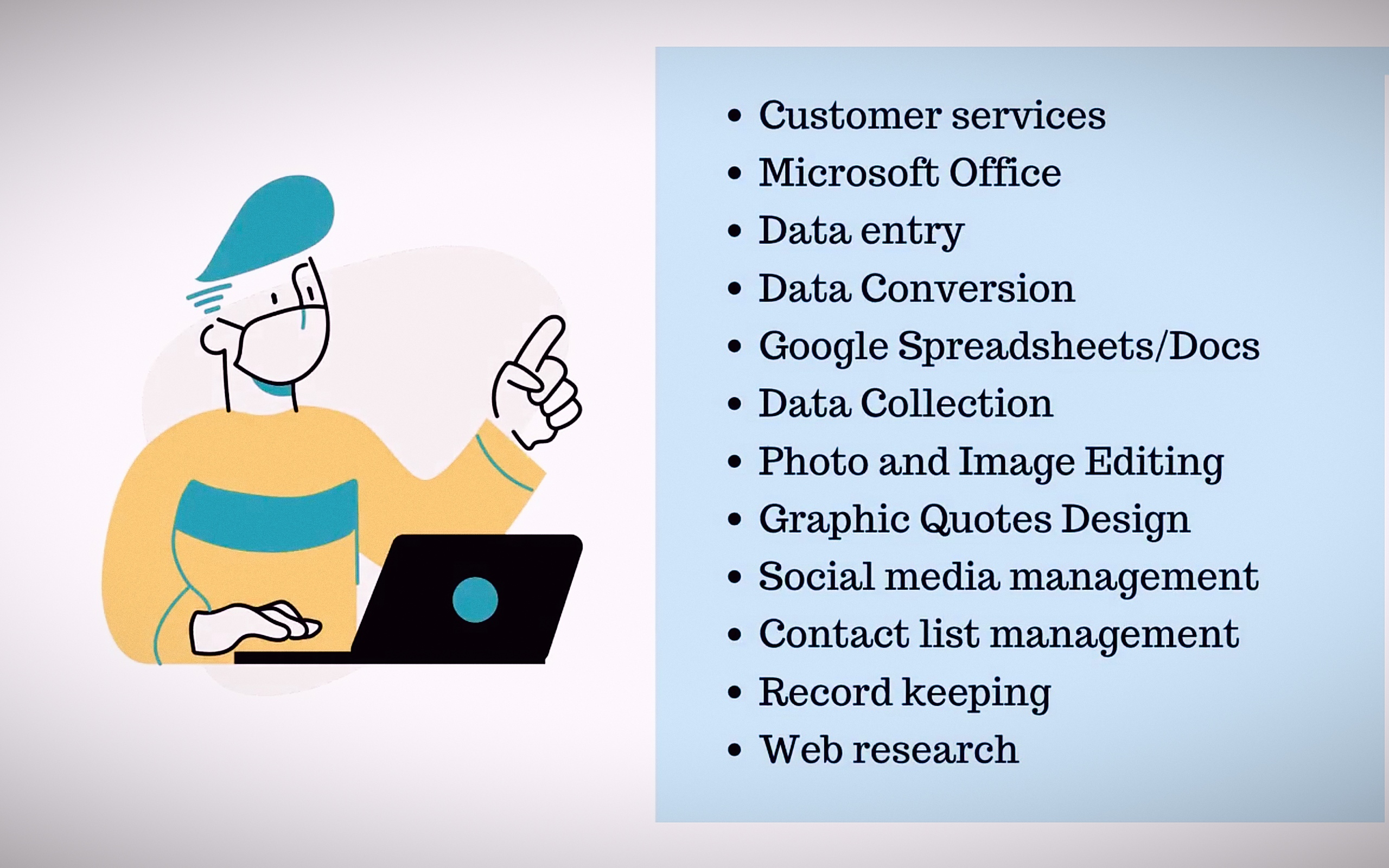 86581I will be your virtual assistant for personal and office assistance